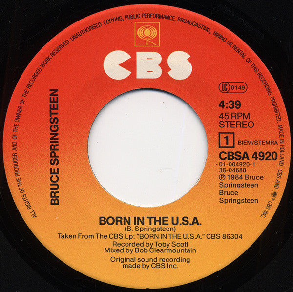 Bruce Springsteen : Born In The U.S.A. (7", Single)