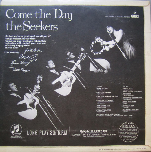 The Seekers : Come The Day (LP, Album, Mono)