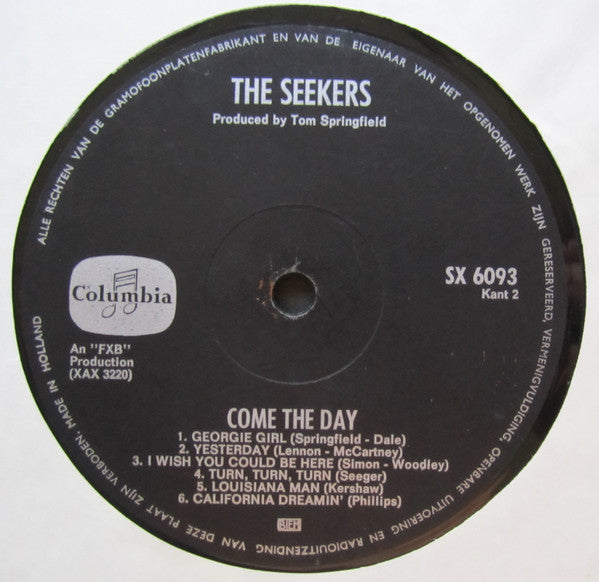 The Seekers : Come The Day (LP, Album, Mono)