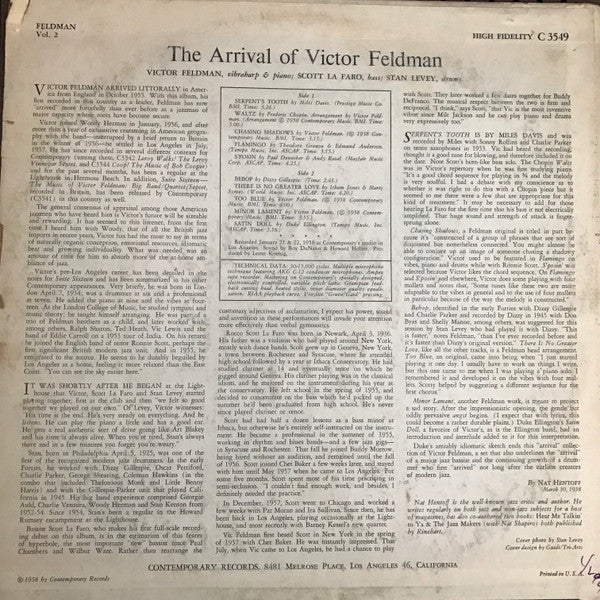 Victor Feldman, Stan Levey, Scott LaFaro : The Arrival of Victor Feldman (LP, Album, Mono)