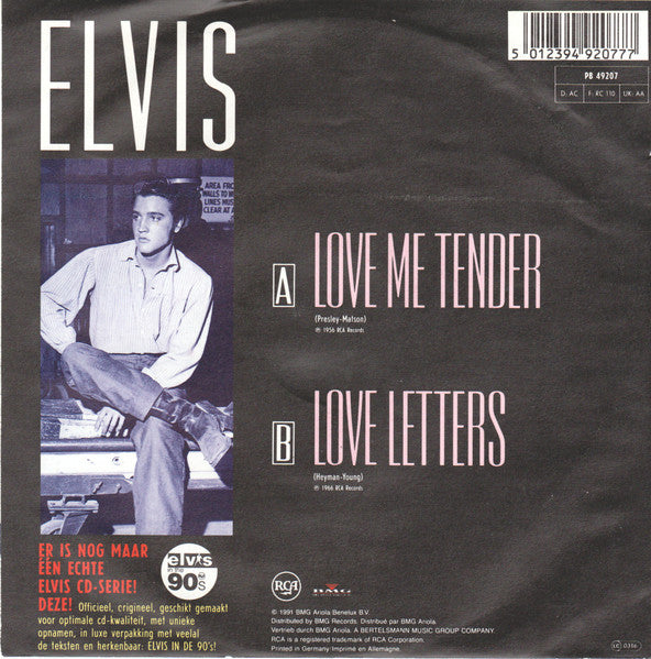 Elvis* : Love Me Tender (7", Single)