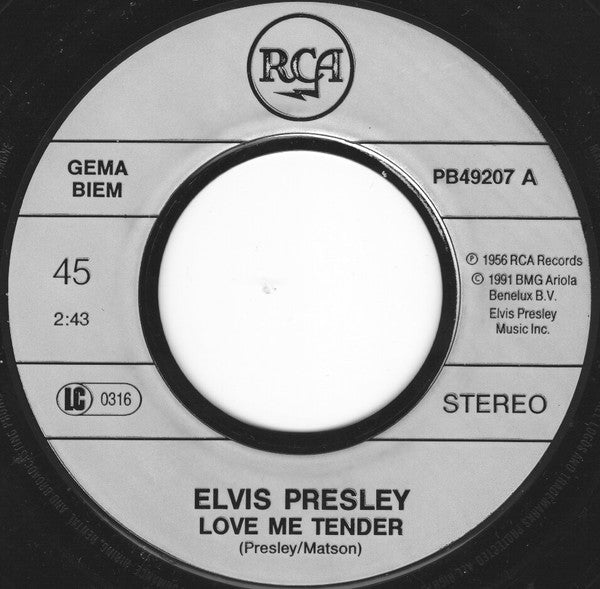 Elvis* : Love Me Tender (7", Single)
