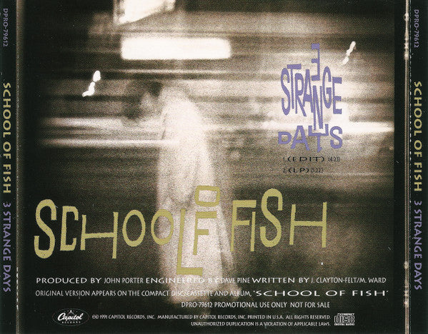 School Of Fish : 3 Strange Days (CD, Single, Promo)