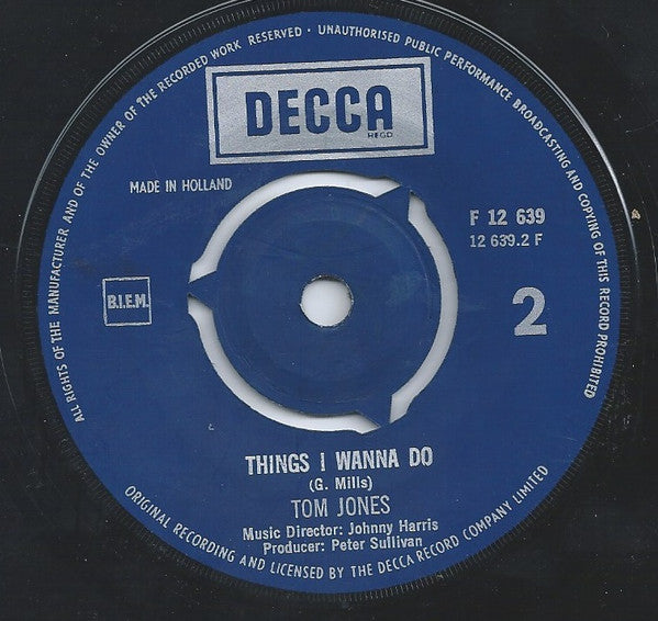 Tom Jones : I'll Never Fall In Love Again (7", Single)