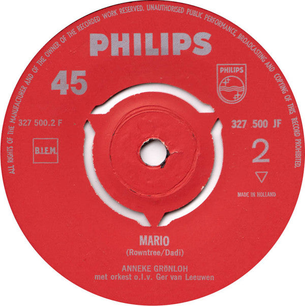 Anneke Grönloh : Soerabaja / Mario (7", Single, Mono)