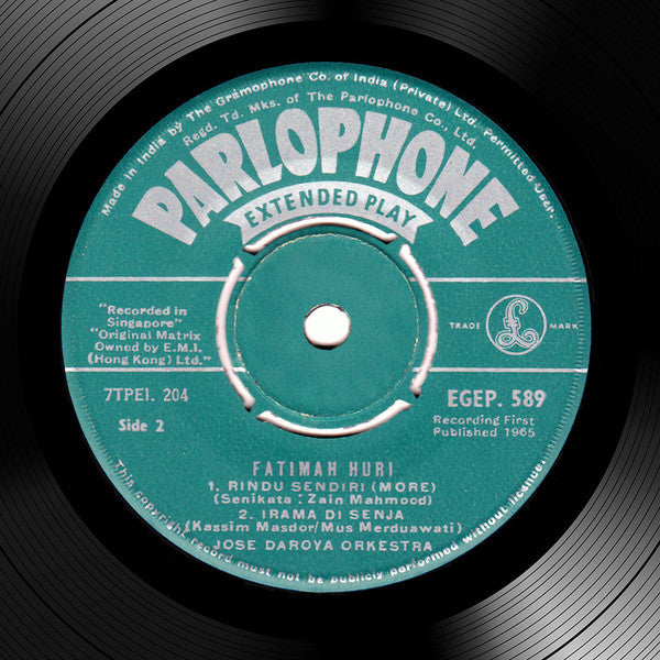 Fatimah Huri : Perpisahan/Terpegun (7", EP, Mono)