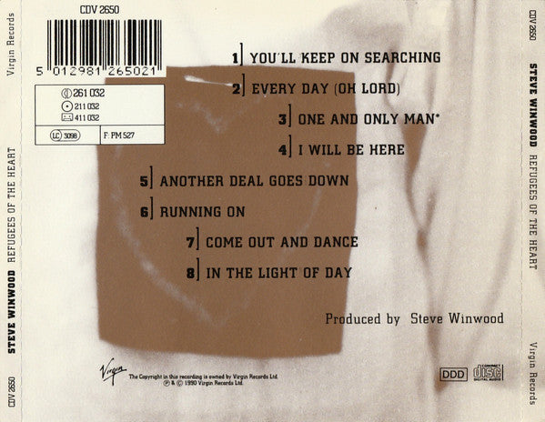 Steve Winwood : Refugees Of The Heart (CD, Album)