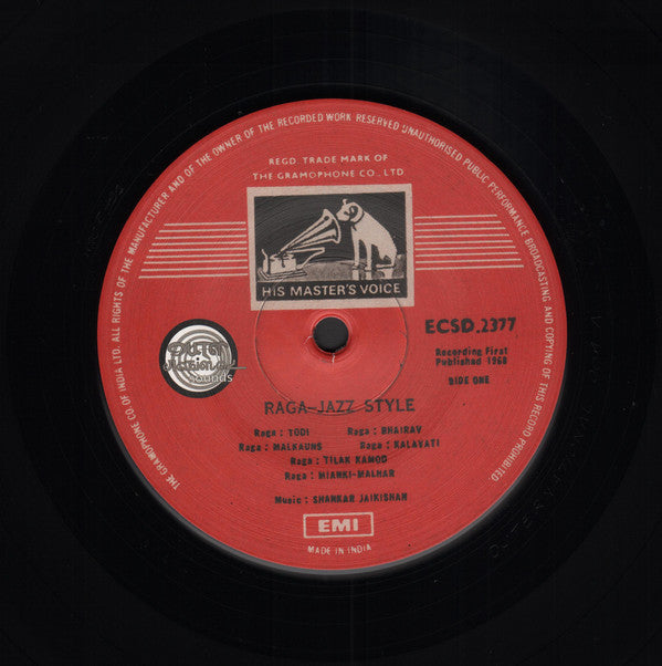 Shankar-Jaikishan / Rais Khan : Raga-Jazz Style (LP, Album, RE)