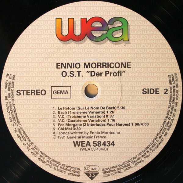 Ennio Morricone : Der Profi (LP, Album, RE)