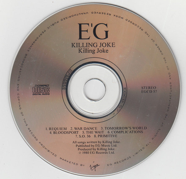 Killing Joke : Killing Joke (CD, Album, RE)