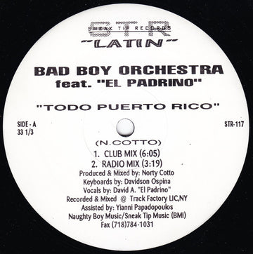 Bad Boy Orchestra Feat. El Padrino : Todo Puerto Rico (12")