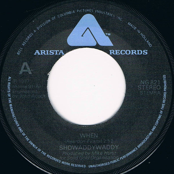 Showaddywaddy : When (7")