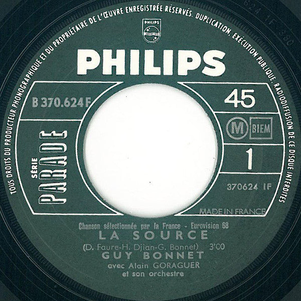Guy Bonnet : La Source   (7")