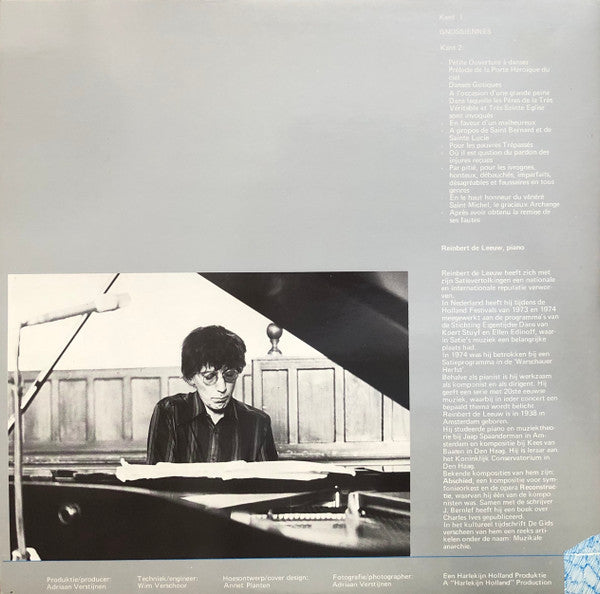 Erik Satie, Reinbert de Leeuw : Early Piano Works, Volume One (LP, Album, Gat)