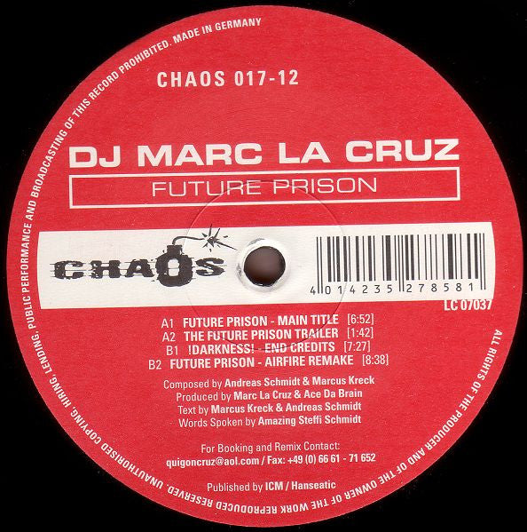 Marc La Cruz : Future Prison (12")