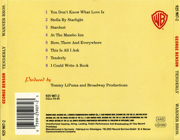 George Benson : Tenderly (CD, Album)