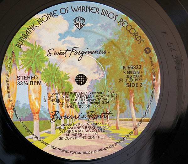 Bonnie Raitt : Sweet Forgiveness (LP, Album)