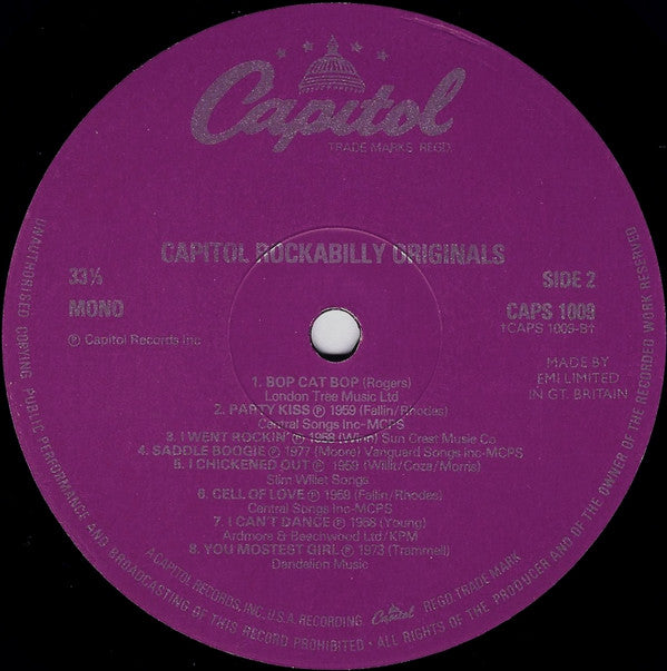 Various : Capitol Rockabilly Originals (LP, Comp, Mono)