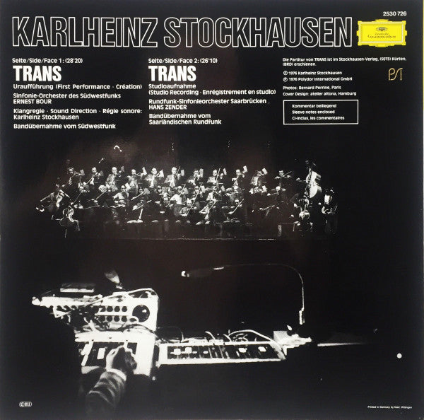 Karlheinz Stockhausen : Trans (LP, Album)