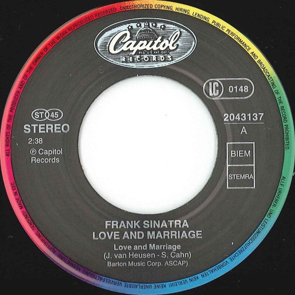 Frank Sinatra : Love And Marriage (7")