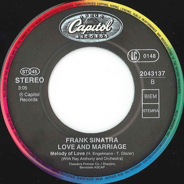 Frank Sinatra : Love And Marriage (7")