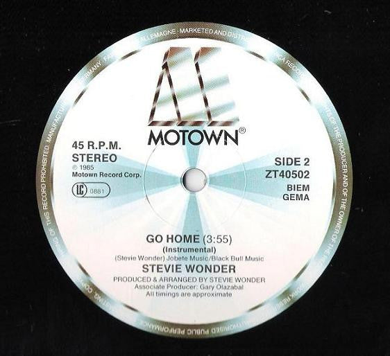 Stevie Wonder : Go Home (12", Maxi)