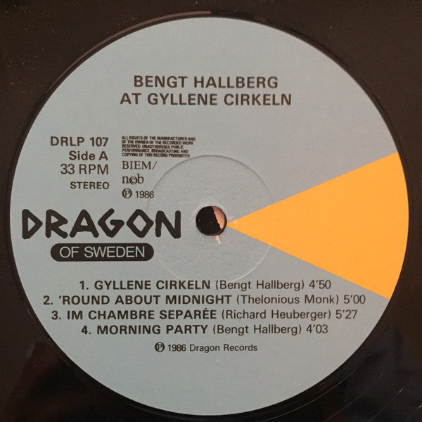 Bengt Hallberg : At Gyllene Cirkeln (LP, RE, RM)