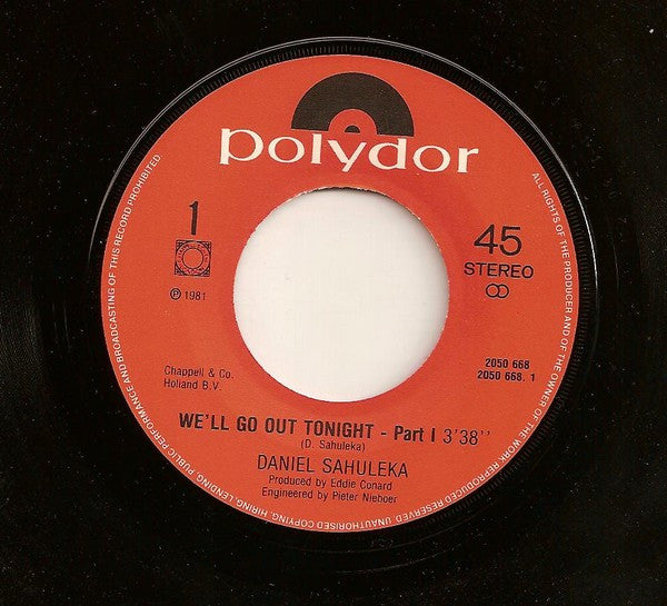 Daniel Sahuleka : We'll Go Out Tonight (7")