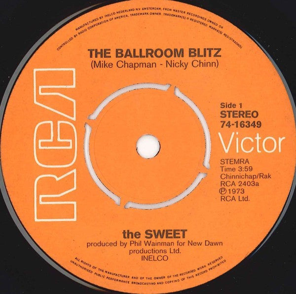 The Sweet : The Ballroom Blitz (7", Single)