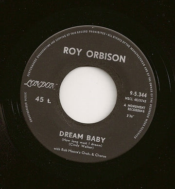 Roy Orbison : Dream Baby (How Long Must I Dream) (7", Single)