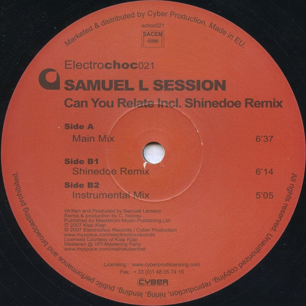 Samuel L Session : Can You Relate (12")