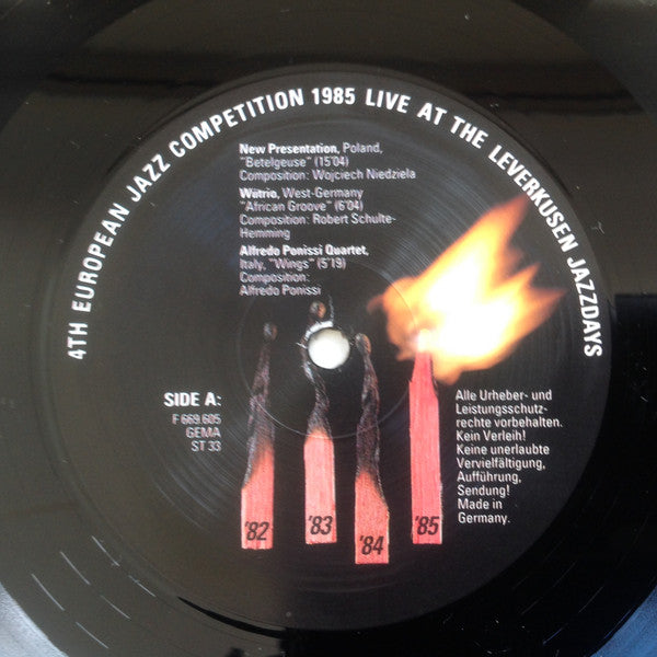 Various : 4th European Jazz Competition 1985 Live At The Leverkusen Jazzdays (LP, Album)