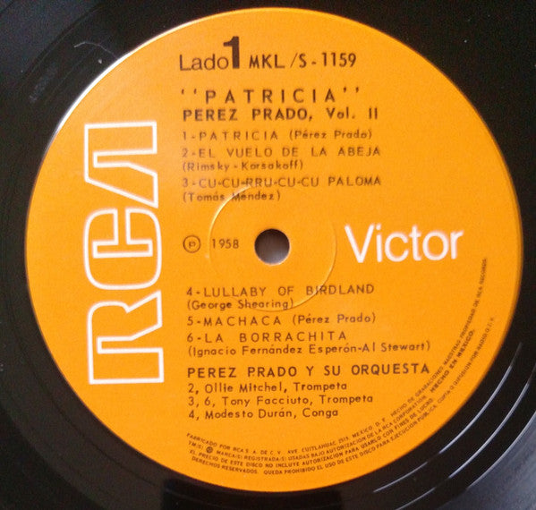 Perez Prado And His Orchestra : Patricia (LP, Album, Mono, RE)