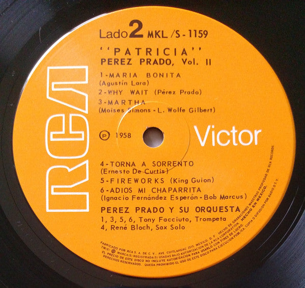 Perez Prado And His Orchestra : Patricia (LP, Album, Mono, RE)