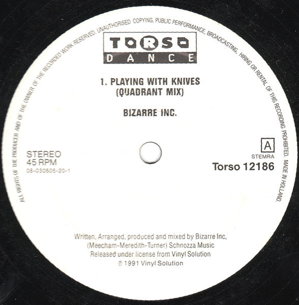Bizarre Inc : Playing With Knives (12")