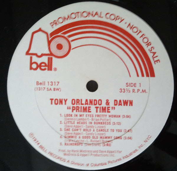 Tony Orlando & Dawn : Prime Time (LP, Album, Promo)