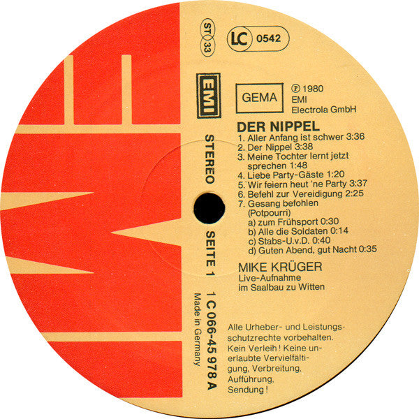 Mike Krüger : Der Nippel (LP, Album)