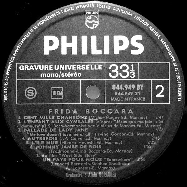 Frida Boccara : Un Jour, Un Enfant (LP, Album)