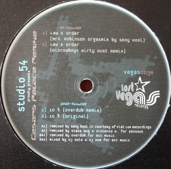 Studio 54 : Life At Cesars Palace Remixes (12")