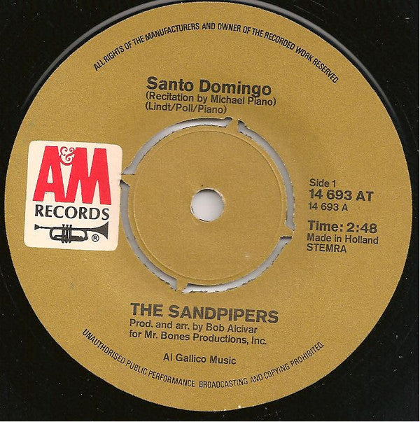 The Sandpipers : Santo Domingo (7", Single)