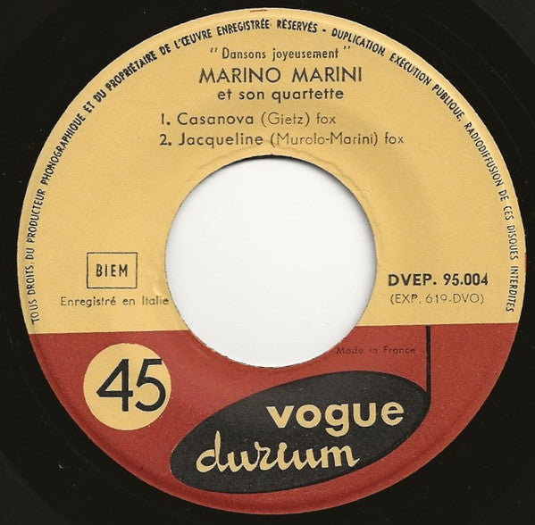 Marino Marini Ed Il Suo Quartetto : Dansons Joyeusement Avec Marino Marini (7")