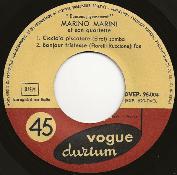Marino Marini Ed Il Suo Quartetto : Dansons Joyeusement Avec Marino Marini (7")