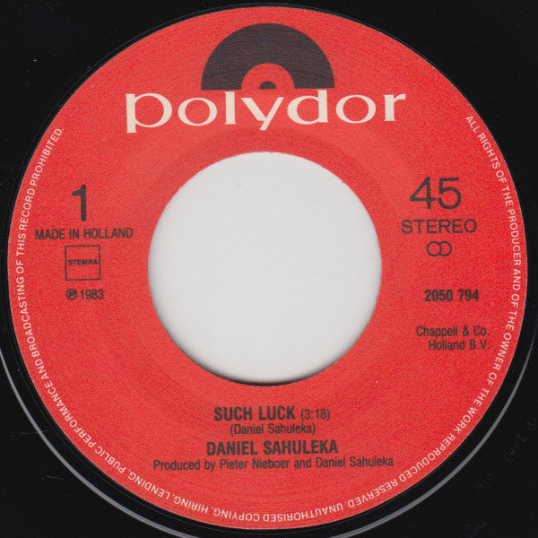 Daniel Sahuleka : Such Luck! (7")