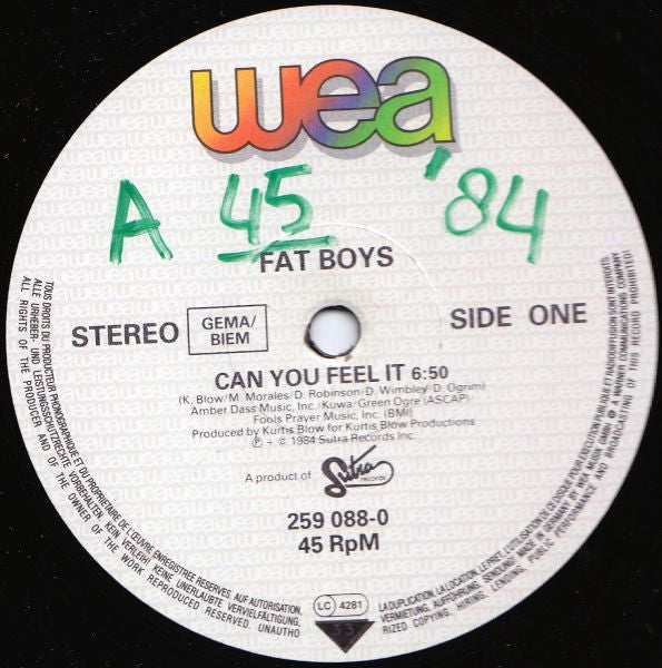 Fat Boys : Can You Feel It (12", Maxi)