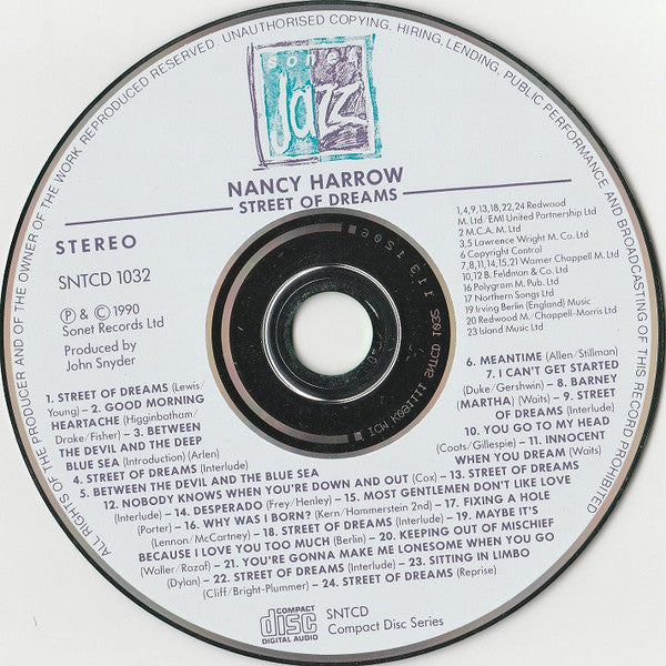 Nancy Harrow Featuring Bob Brookmeyer : Street Of Dreams (CD, Album)