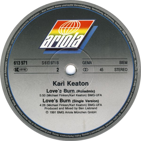 Karl Keaton : Love's Burn (12", Maxi)