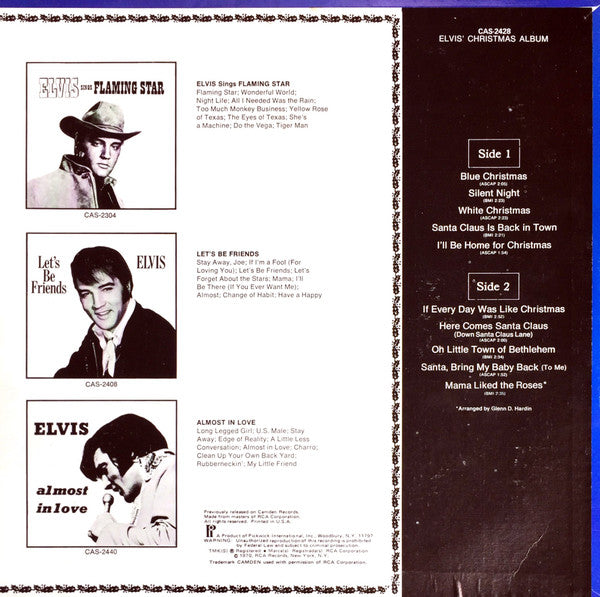 Elvis Presley : Elvis' Christmas Album (LP, Mono, RE)