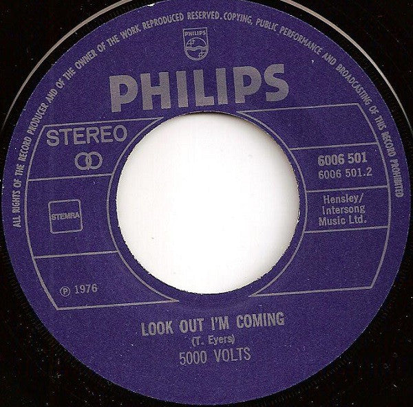 5000 Volts : Bye Love (7", Single)