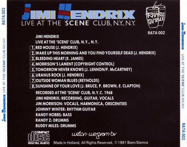 Jimi Hendrix : Live At The Scene Club, N.Y., N.Y. (CD, Album)