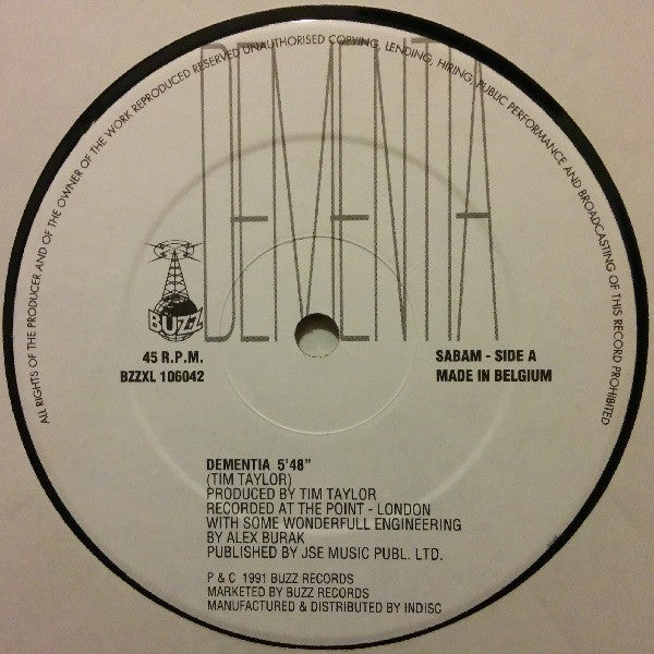Tim Taylor : Dementia (12")